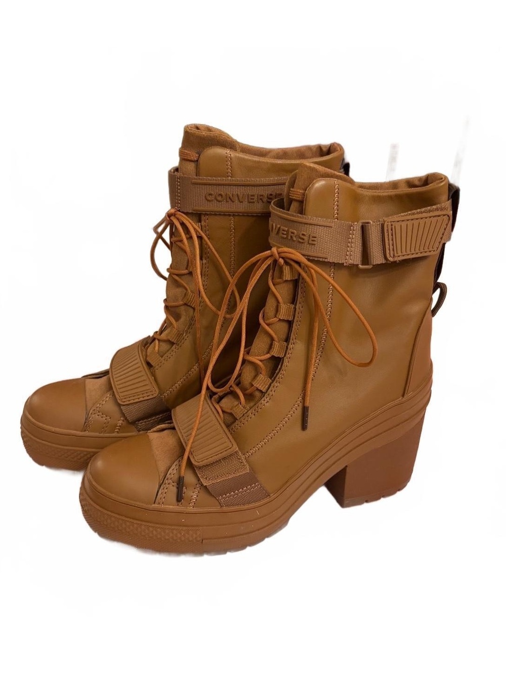 Converse Women's Brown Platform Lace-Up Ankle Boots Size 9